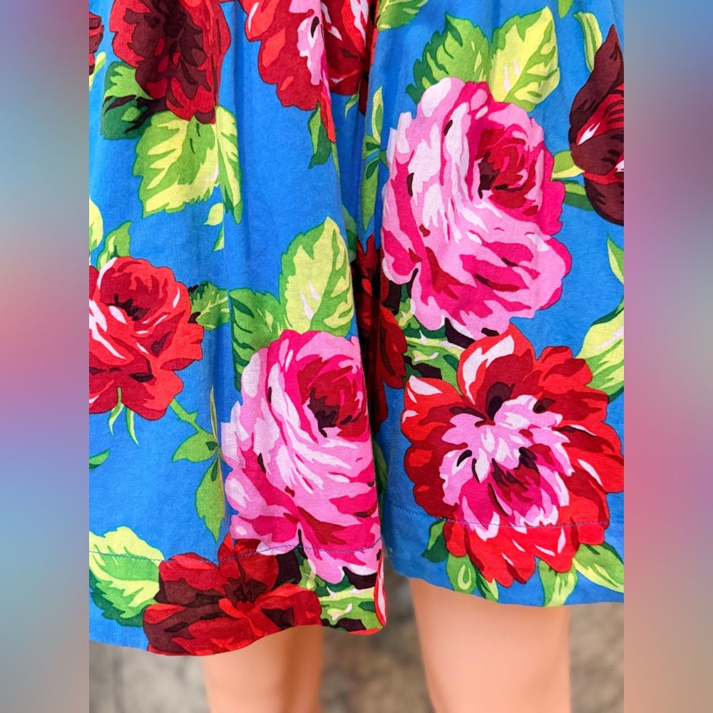 Abercrombie & Fitch Vibrant Blue Strapless Dress with Pink Floral - Picture 13 of 13